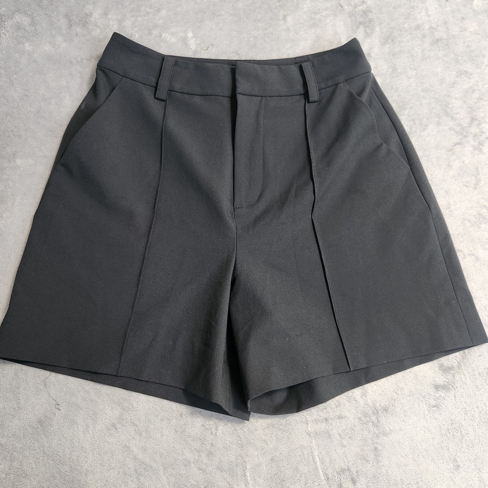 New Cinq a Sept Womens Aldi High Waisted Shorts 2 Black NWT $325 Revolve Mini